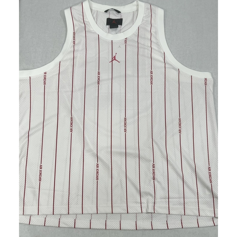 Air Jordan Basketball Game Tank Top Jersey Nike White Red Men 3XL DM1380-100 New
